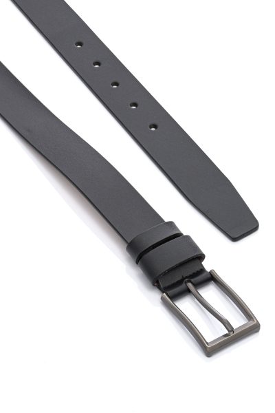 Ανδρική Δερμάτινη Ζώνη - Μαύρη - Image 2