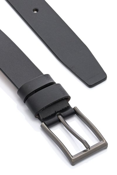Ανδρική Δερμάτινη Ζώνη - Μαύρη