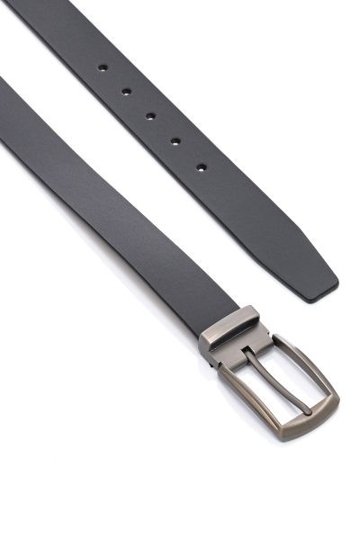 Ανδρική Δερμάτινη Ζώνη - Μαύρη - Image 2