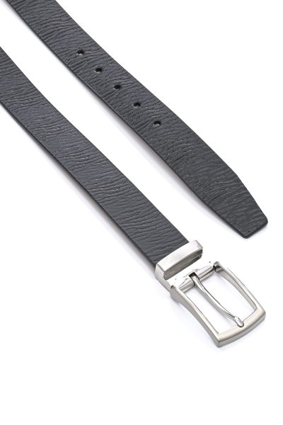 Ανδρική Δερμάτινη Ζώνη - Μαύρη - Image 2