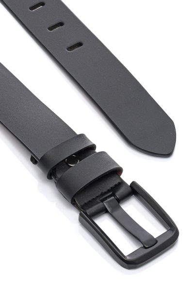 Ανδρική Δερμάτινη Ζώνη - Μαύρη