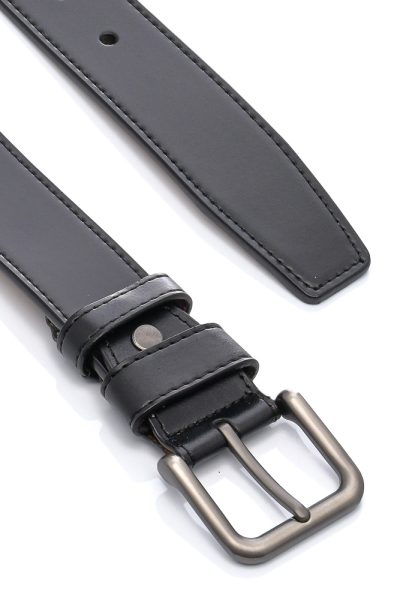 Ανδρική Δερμάτινη Ζώνη - Μαύρο
