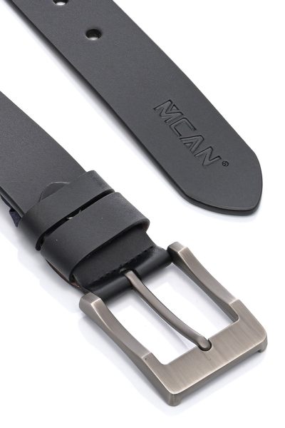 Ανδρική Δερμάτινη Ζώνη - Μαύρο