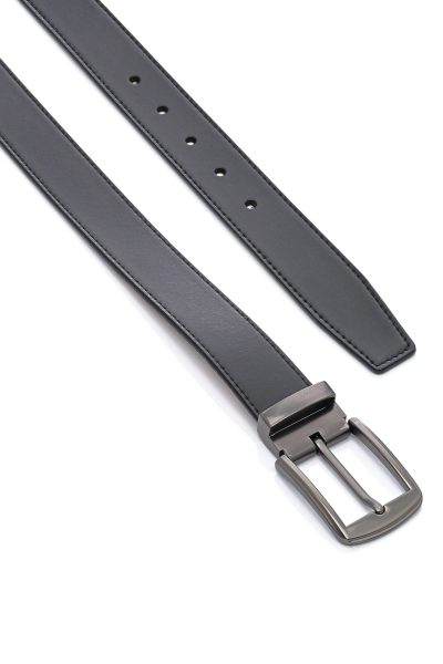 Ανδρική Δερμάτινη Ζώνη - Μαύρο - Image 2