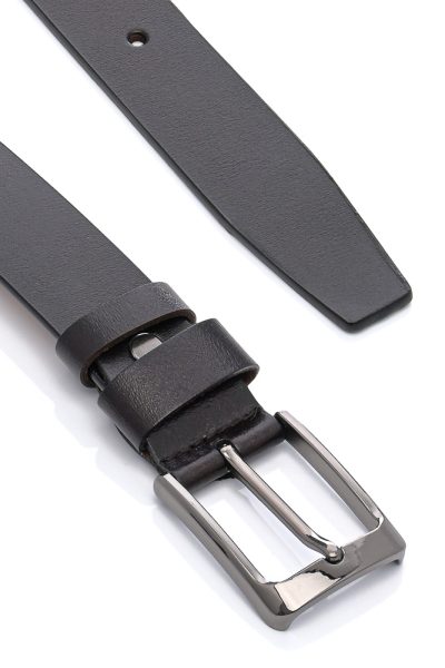 Ανδρική Δερμάτινη Ζώνη - Μαύρο
