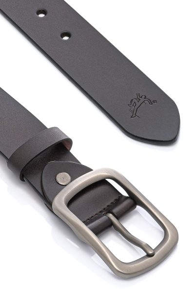 Ανδρική Δερμάτινη Ζώνη Με Σχέδιο – Καφέ