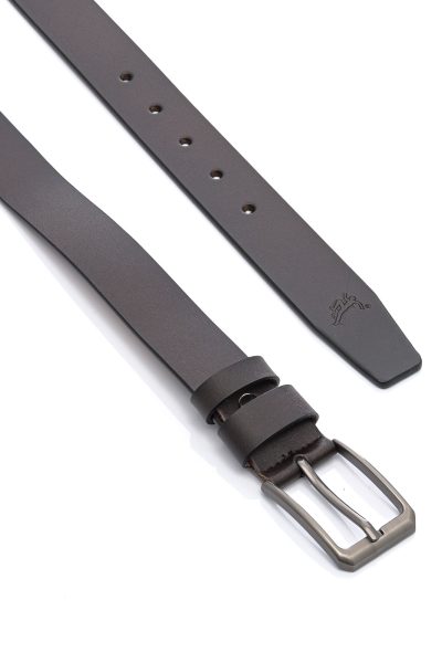 Ανδρική Δερμάτινη Ζώνη Με Σχέδιο – Καφέ - Image 2