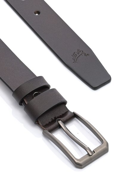 Ανδρική Δερμάτινη Ζώνη Με Σχέδιο – Καφέ