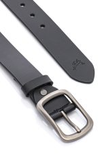 Ανδρική Δερμάτινη Ζώνη Με Σχέδιο – Μαύρη