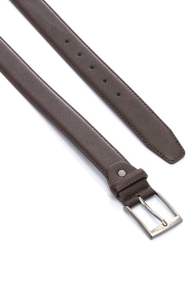 Ανδρική Δερμάτινη Ζώνη Σαγρέ – Καφέ - Image 2
