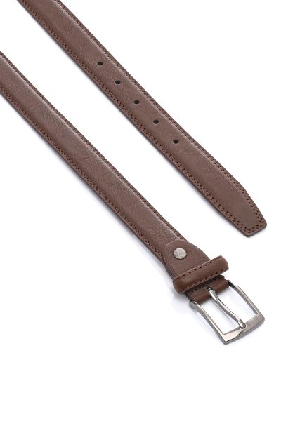 Ανδρική Δερμάτινη Ζώνη Σαγρέ – Καφέ - Image 2