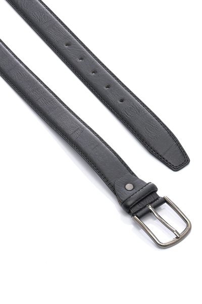 Ανδρική Δερμάτινη Ζώνη Σαγρέ – Μαύρη - Image 2