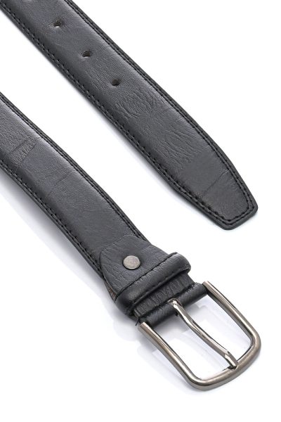 Ανδρική Δερμάτινη Ζώνη Σαγρέ – Μαύρη