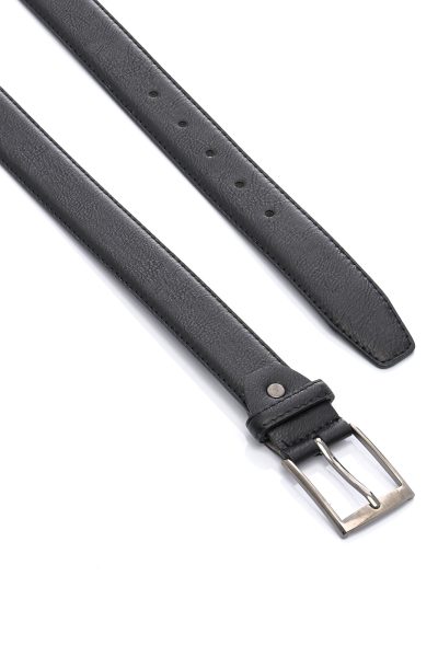 Ανδρική Δερμάτινη Ζώνη Σαγρέ – Μαύρη - Image 2