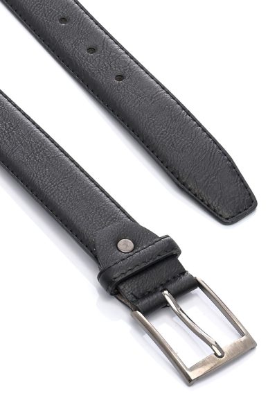 Ανδρική Δερμάτινη Ζώνη Σαγρέ – Μαύρη