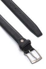 Ανδρική Δερμάτινη Ζώνη Σαγρέ – Μαύρη