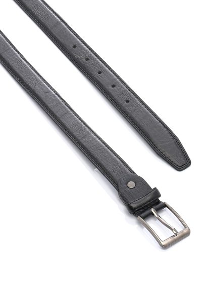 Ανδρική Δερμάτινη Ζώνη Σαγρέ – Μαύρη - Image 2