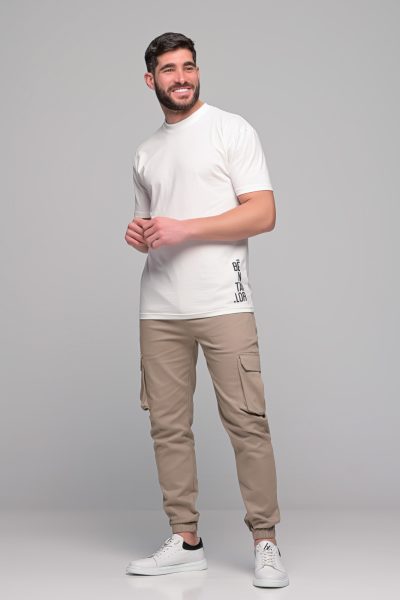 Ανδρικό T-Shirt Ben Vertical Ben Tailor-Εκρου - Image 6