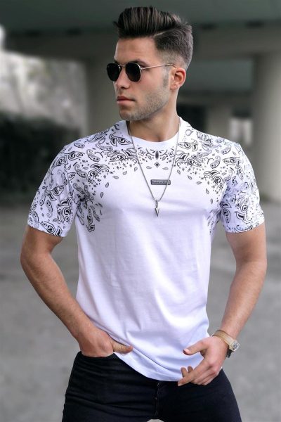 Ανδρικό T-Shirt California Madmext-Λευκο - Image 6