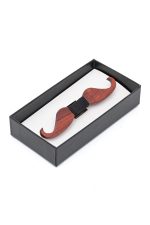 Ανδρικό Ξύλινο Παπιγιόν Μουστάκι Με Ύφασμα