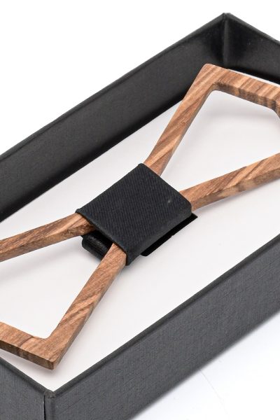 Ανδρικό Παπιγιόν Ξύλινο Με Ύφασμα - Image 2