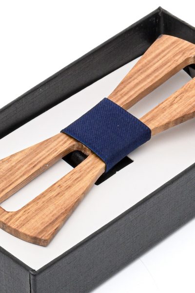 Ανδρικό Παπιγιόν Ξύλινο Με Ύφασμα - Image 2