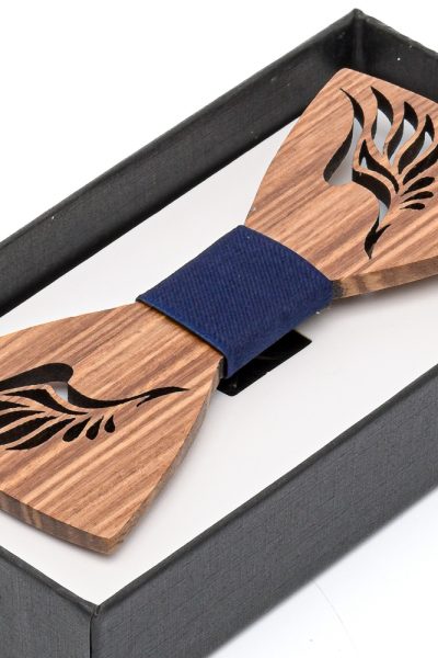 Ανδρικό Παπιγιόν Ξύλινο Με Ύφασμα - Image 2