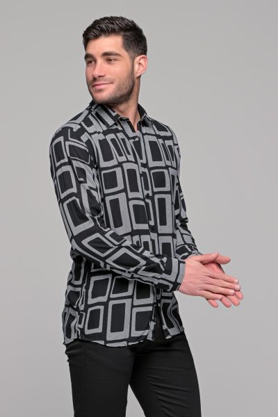 Ανδρικό Πουκαμισο Franklin Ben Tailor-Μαυρο - Image 4