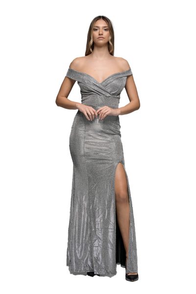 Ασημί Maxi Φόρεμα - Image 5