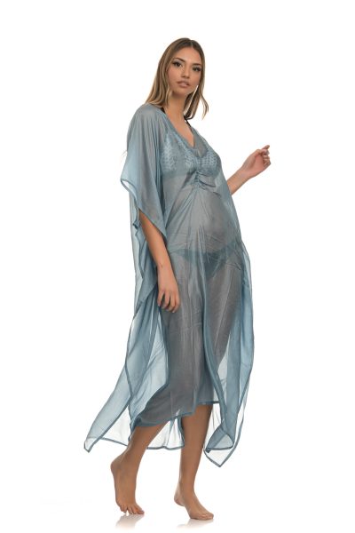 Γκρι Διαφανές Χυτό Μάξι Καφτάνι - Image 2