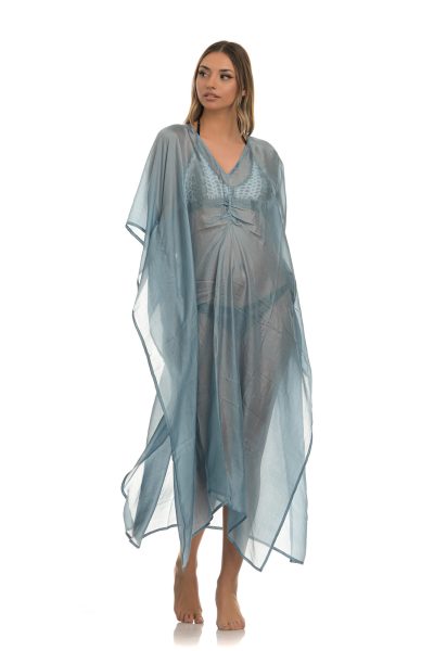 Γκρι Διαφανές Χυτό Μάξι Καφτάνι - Image 3