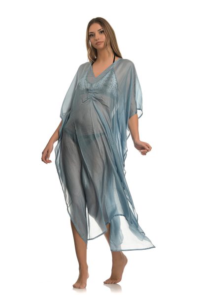 Γκρι Διαφανές Χυτό Μάξι Καφτάνι - Image 4