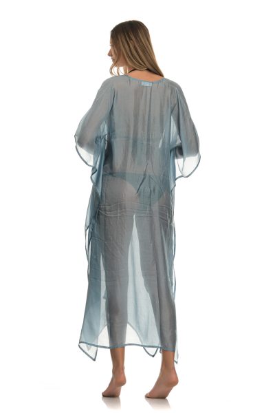 Γκρι Διαφανές Χυτό Μάξι Καφτάνι - Image 5