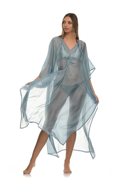 Γκρι Διαφανές Χυτό Μάξι Καφτάνι