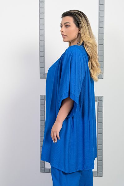 Ζακέτα Μακριά Μπλε – Plus Size - Image 4