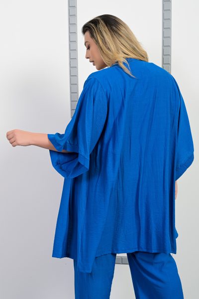 Ζακέτα Μακριά Μπλε – Plus Size - Image 6