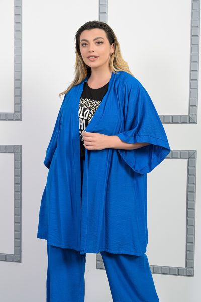 Ζακέτα Μακριά Μπλε – Plus Size - Image 7