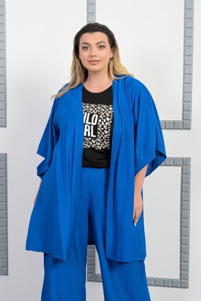 Ζακέτα Μακριά Μπλε – Plus Size - Image 8