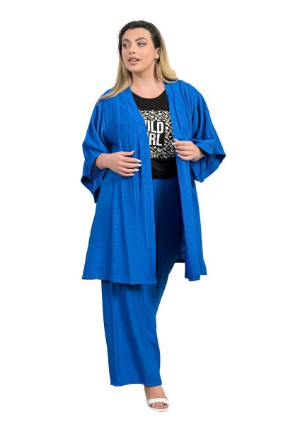 Ζακέτα Μακριά Μπλε – Plus Size - Image 9