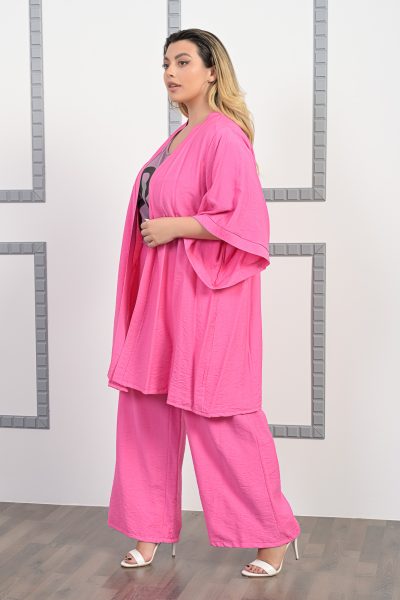 Ζακέτα Μακριά Φούξια – Plus Size - Image 3