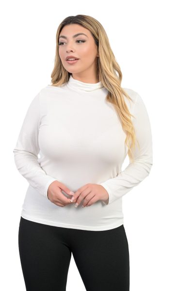 Ζιβάγκο Ελαστικό - Μακρυμάνικο - Λευκό- Plus Size - Image 7