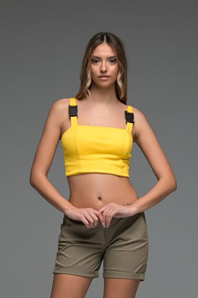 Κίτρινο Crop Top
