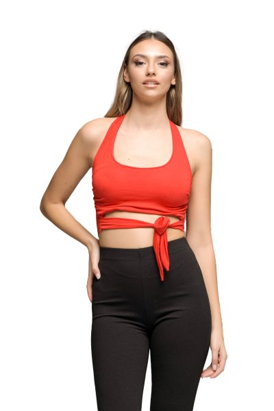 Κοκκινο Crop Top Με Δέσιμο - Image 5