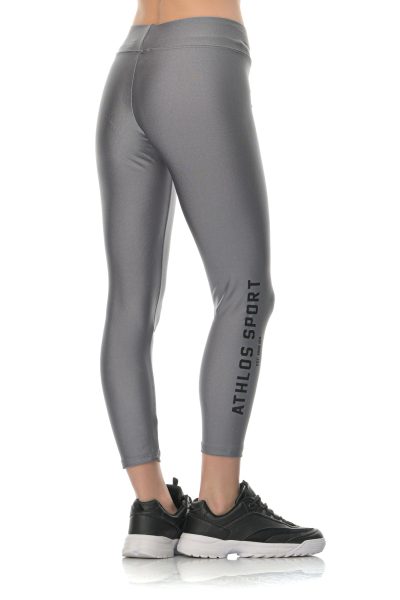 Κολάν Γυαλιστερό Insta Athlos Γυναικεία-Γκρί Ανοιχτό - Image 4