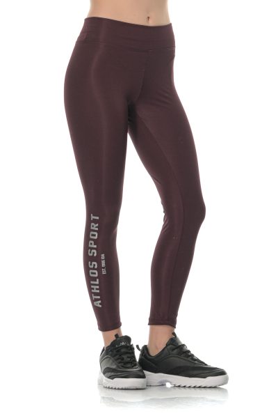 Κολάν Γυαλιστερό Insta Athlos Γυναικεία-Μελιτζανί - Image 3