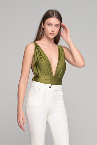 Λαδί Κορμάκι Σατέν Μεταλιζέ - Image 2