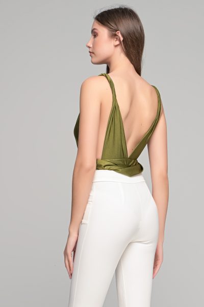 Λαδί Κορμάκι Σατέν Μεταλιζέ - Image 4