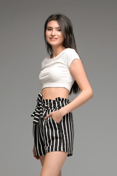 Λευκό Ελαστικό Crop Top - Image 3