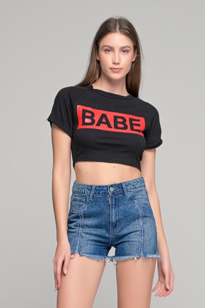 Μάυρο Κοντομάνικο T-Shirt Με Λογότυπο