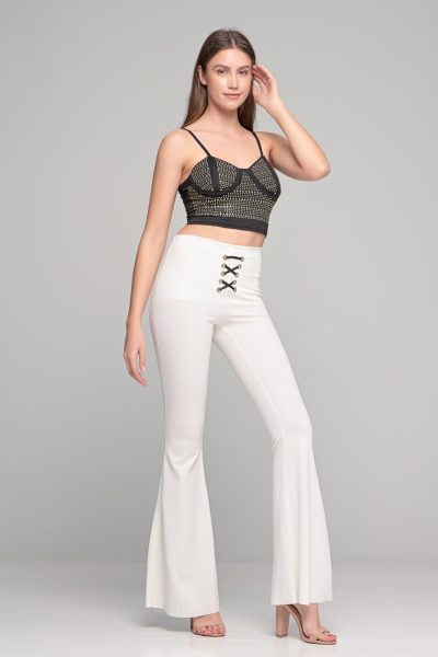 Μαύρο Crop Top Με Χρυσά Τρουκς - Image 3